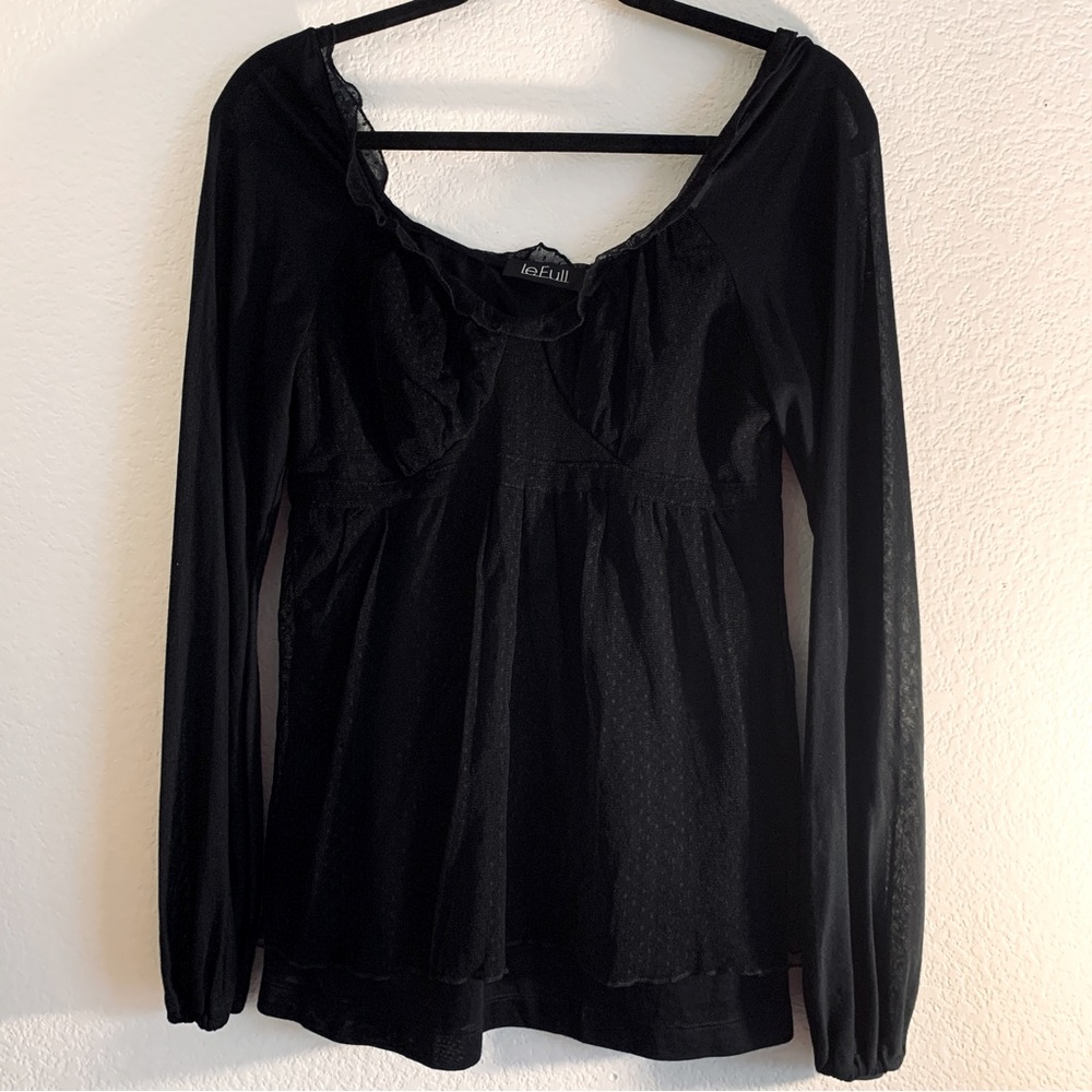NWT Le Full Black Blouse